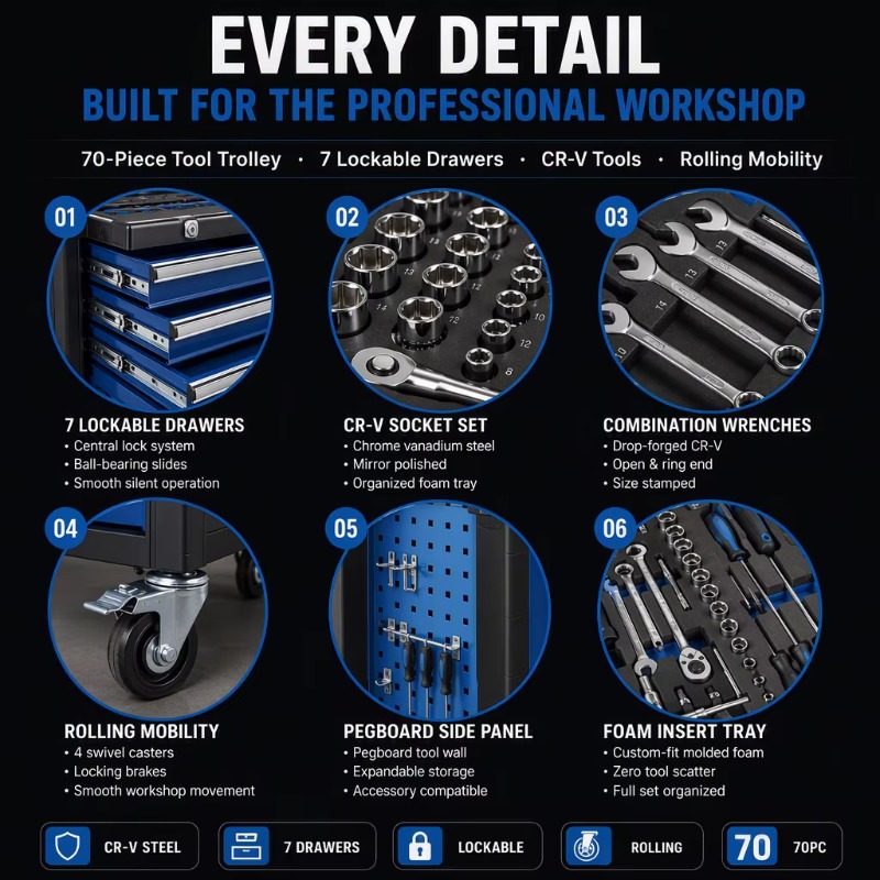 Chariot à outils robuste, armo - Socket Wrench avis et prix